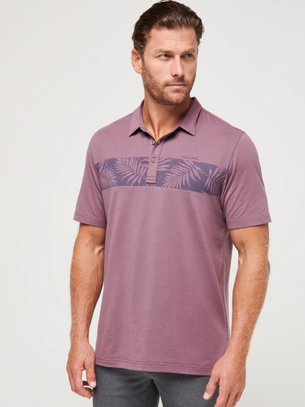 Travis Mathew The Heather Localism Leaf Stripe Golf Polo XL